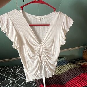 small white crop top tee